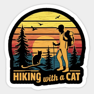 Hiking With A Cat Sticker